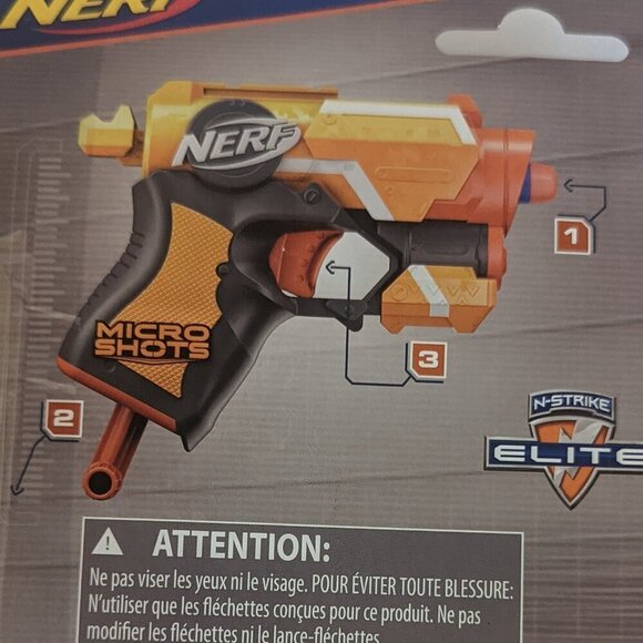 NWT NERF Microshots Firestrike N-Strike Elite Gun + 2 Foam Darts Age 8+ Orange - Picture 5 of 5